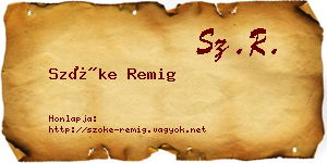 Szőke Remig névjegykártya